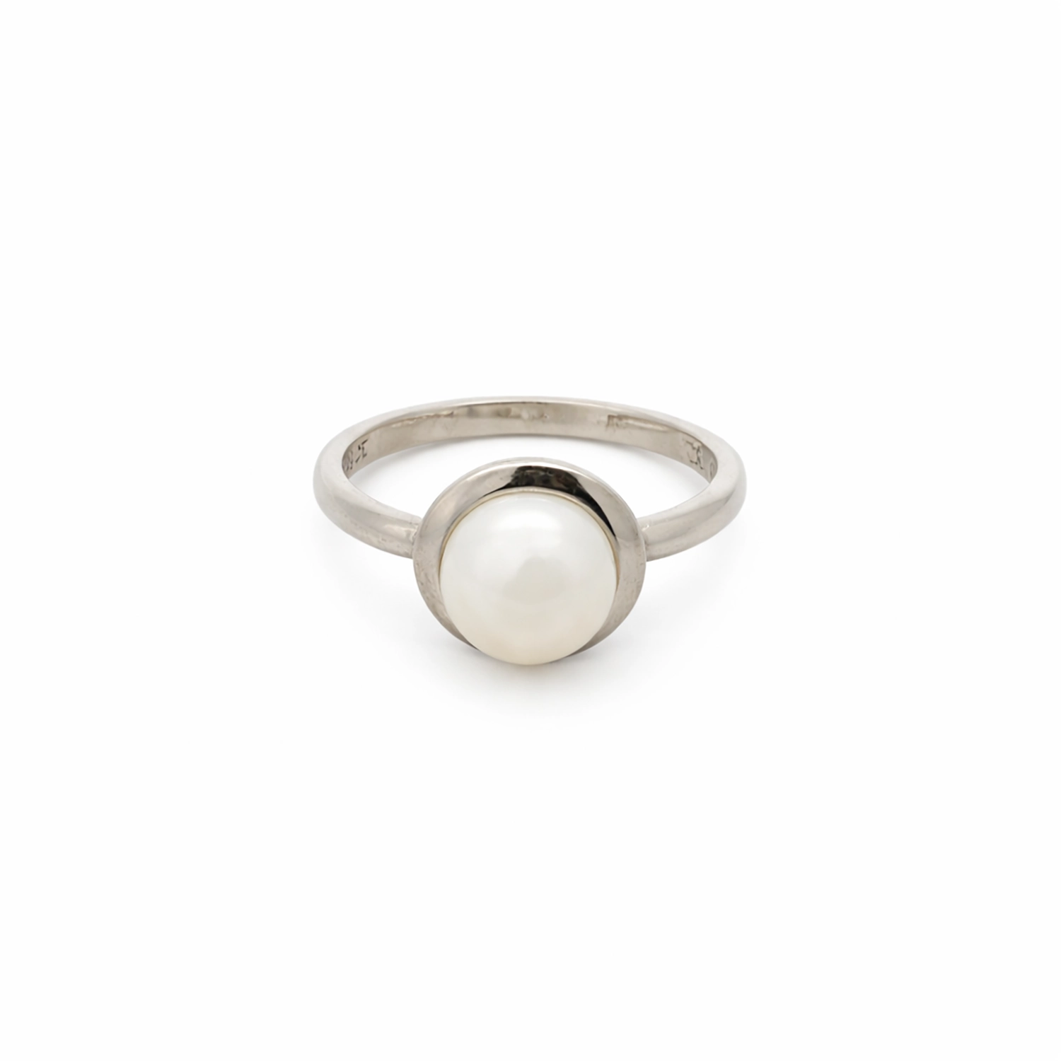 14-ring انگشتر نقره مروارید مینیمال1135 - Image 1