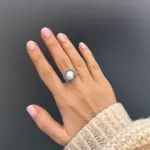 انگشتر نقره مروارید باروک تاج محل - Image 2