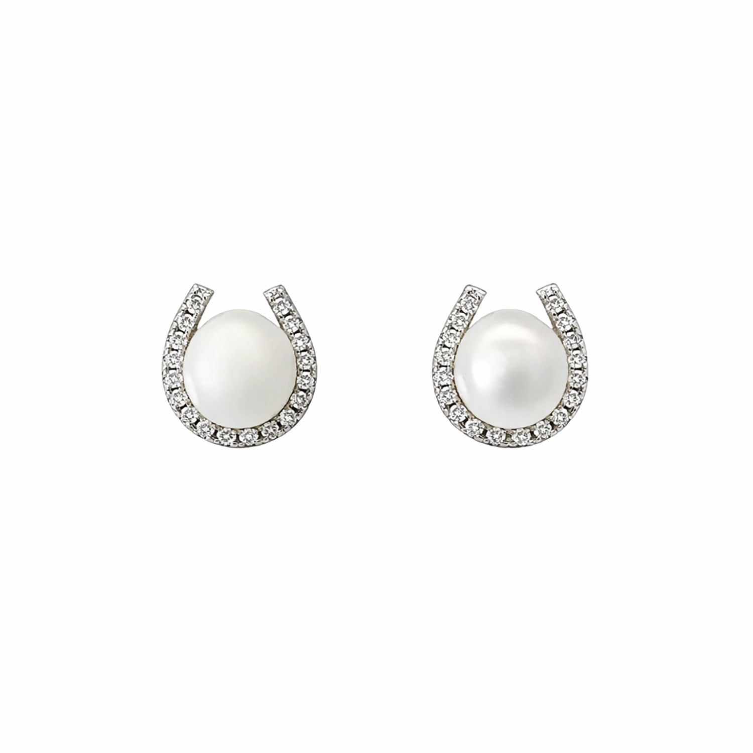 4-earring گوشواره نقره مروارید سدل 1014 - Image 1