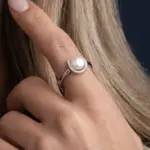 انگشتر نقره مروارید سدل 1013 - Image 2