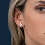 گوشواره نقره تک نگین جواهر سواروفسکی 1063-2 - Image 2