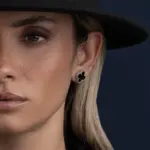 گوشواره نقره میخی ونکلیف مشکی1078 - Image 2