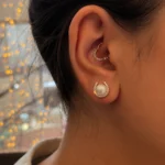 گوشواره نقره مروارید سدل 1014 - Image 2
