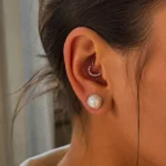 گوشواره نقره مروارید لوزی 1019 - Image 2